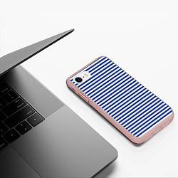 Чехол iPhone 7/8 матовый Тельняшка ВМФ, цвет: 3D-светло-розовый — фото 2