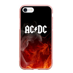 Чехол iPhone 7/8 матовый AC DC, цвет: 3D-светло-розовый