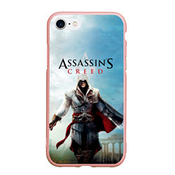 Чехол iPhone 7/8 матовый Assassins Creed, цвет: 3D-светло-розовый