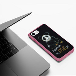 Чехол iPhone 7/8 матовый Полный поПАНДос, цвет: 3D-малиновый — фото 2