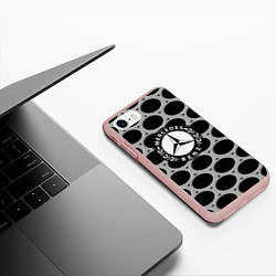 Чехол iPhone 7/8 матовый MERCEDES-BENZ, цвет: 3D-светло-розовый — фото 2