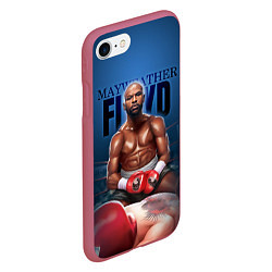 Чехол iPhone 7/8 матовый Mayweather, цвет: 3D-малиновый — фото 2