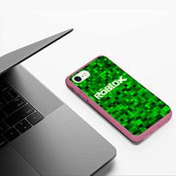 Чехол iPhone 7/8 матовый Roblox, цвет: 3D-малиновый — фото 2