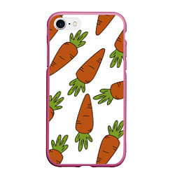 Чехол iPhone 7/8 матовый Морковь, цвет: 3D-малиновый