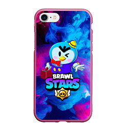 Чехол iPhone 7/8 матовый BRAWL STARS MRP, цвет: 3D-малиновый