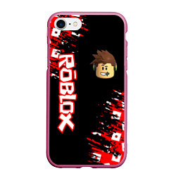 Чехол iPhone 7/8 матовый ROBLOX, цвет: 3D-малиновый