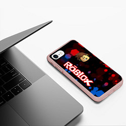 Чехол iPhone 7/8 матовый ROBLOX, цвет: 3D-светло-розовый — фото 2