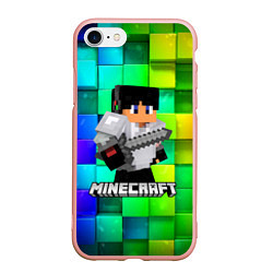 Чехол iPhone 7/8 матовый Minecraft Майнкрафт