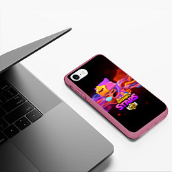 Чехол iPhone 7/8 матовый BRAWL STARS SANDY, цвет: 3D-малиновый — фото 2