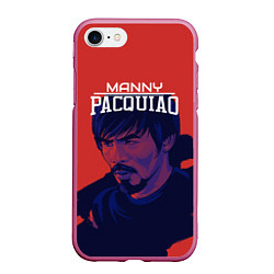 Чехол iPhone 7/8 матовый Manny Pacquiao, цвет: 3D-малиновый