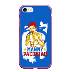 Чехол iPhone 7/8 матовый Manny Pacquiao, цвет: 3D-малиновый