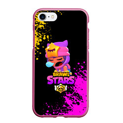 Чехол iPhone 7/8 матовый BRAWL STARS SANDY, цвет: 3D-малиновый