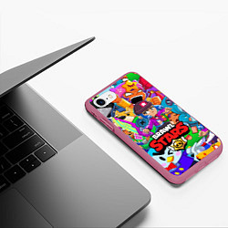 Чехол iPhone 7/8 матовый BRAWL STARS BIBI, цвет: 3D-малиновый — фото 2