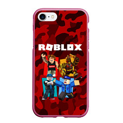 Чехол iPhone 7/8 матовый ROBLOX, цвет: 3D-малиновый