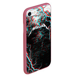 Чехол iPhone 7/8 матовый METALLICA GLITCH STORM, цвет: 3D-малиновый — фото 2