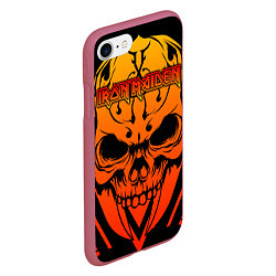 Чехол iPhone 7/8 матовый Iron Maiden, цвет: 3D-малиновый — фото 2