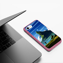Чехол iPhone 7/8 матовый ЦИРИ, цвет: 3D-малиновый — фото 2