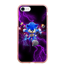 Чехол iPhone 7/8 матовый SONIC, цвет: 3D-светло-розовый