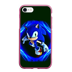 Чехол iPhone 7/8 матовый SONIC, цвет: 3D-малиновый