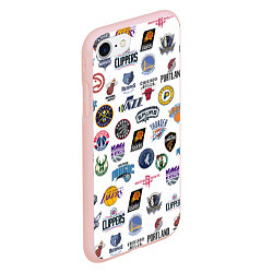 Чехол iPhone 7/8 матовый NBA Pattern, цвет: 3D-светло-розовый — фото 2