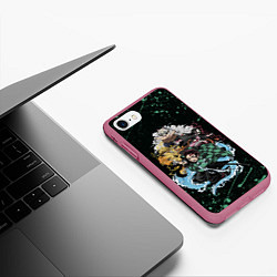 Чехол iPhone 7/8 матовый KIMETSU NO YAIBA, цвет: 3D-малиновый — фото 2