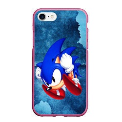 Чехол iPhone 7/8 матовый Sonic, цвет: 3D-малиновый