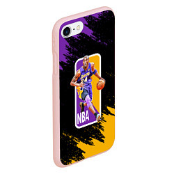 Чехол iPhone 7/8 матовый LA LAKERS KOBE BRYANT, цвет: 3D-светло-розовый — фото 2