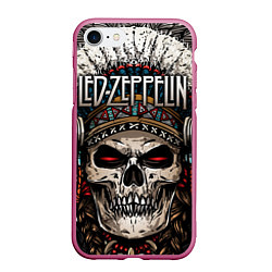 Чехол iPhone 7/8 матовый Led Zeppelin, цвет: 3D-малиновый