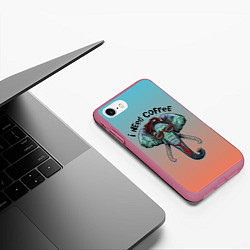 Чехол iPhone 7/8 матовый I need coffee, цвет: 3D-малиновый — фото 2