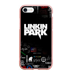 Чехол iPhone 7/8 матовый LINKIN PARK, цвет: 3D-светло-розовый