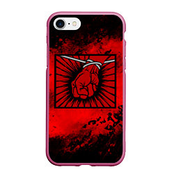 Чехол iPhone 7/8 матовый Metallica, цвет: 3D-малиновый