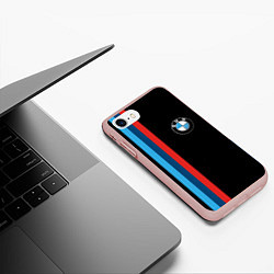 Чехол iPhone 7/8 матовый BMW, цвет: 3D-светло-розовый — фото 2