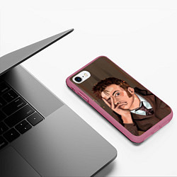 Чехол iPhone 7/8 матовый 10TH DOCTOR WHO, цвет: 3D-малиновый — фото 2