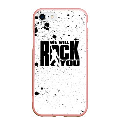 Чехол iPhone 7/8 матовый Queen - We Will Rock You, цвет: 3D-светло-розовый