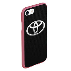 Чехол iPhone 7/8 матовый Toyota carbon, цвет: 3D-малиновый — фото 2