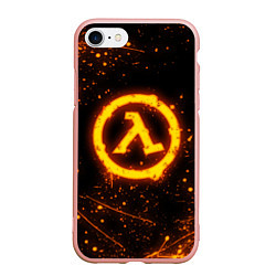 Чехол iPhone 7/8 матовый HALF-LIFE, цвет: 3D-светло-розовый