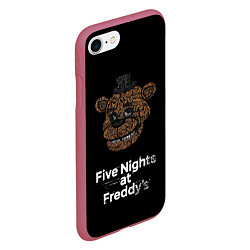 Чехол iPhone 7/8 матовый FIVE NIGHTS AT FREDDYS, цвет: 3D-малиновый — фото 2