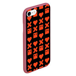 Чехол iPhone 7/8 матовый LOVE DEATH ROBOTS LDR, цвет: 3D-малиновый — фото 2