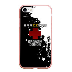 Чехол iPhone 7/8 матовый Brazzers orgasm donor, цвет: 3D-светло-розовый