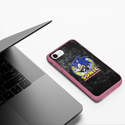 Чехол iPhone 7/8 матовый СОНИК, цвет: 3D-малиновый — фото 2