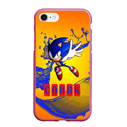 Чехол iPhone 7/8 матовый Sonic - Соник, цвет: 3D-малиновый