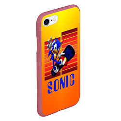 Чехол iPhone 7/8 матовый Sonic - Соник, цвет: 3D-малиновый — фото 2