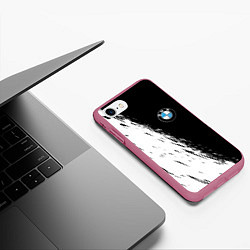 Чехол iPhone 7/8 матовый BMW, цвет: 3D-малиновый — фото 2