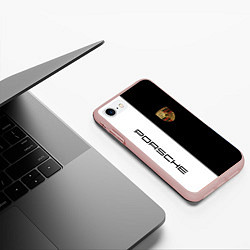 Чехол iPhone 7/8 матовый PORSCHE, цвет: 3D-светло-розовый — фото 2