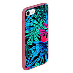 Чехол iPhone 7/8 матовый Тропикана, цвет: 3D-малиновый — фото 2