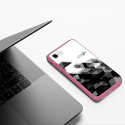 Чехол iPhone 7/8 матовый Jaguar XKR, цвет: 3D-малиновый — фото 2