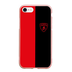Чехол iPhone 7/8 матовый Lamborghini, цвет: 3D-светло-розовый