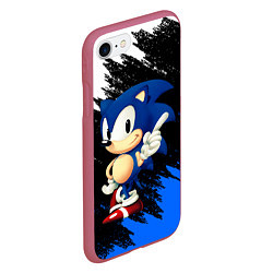 Чехол iPhone 7/8 матовый SONIC, цвет: 3D-малиновый — фото 2