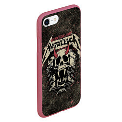 Чехол iPhone 7/8 матовый Metallica, цвет: 3D-малиновый — фото 2