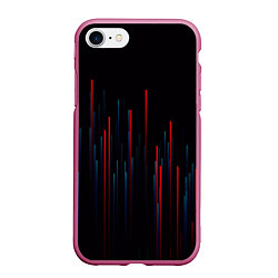 Чехол iPhone 7/8 матовый Red & Black, цвет: 3D-малиновый